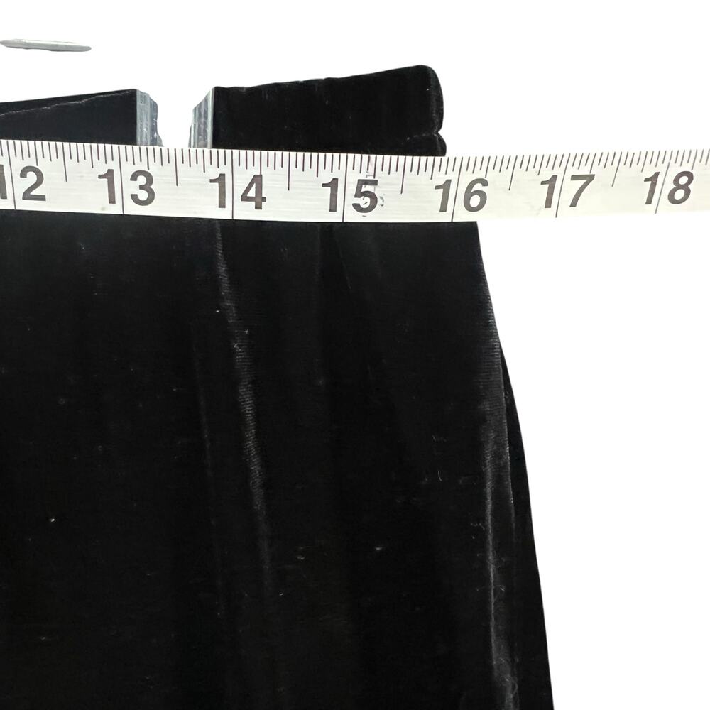Vintage Clio Velvet Midi Skirt‎ M Black Side Slit Dark Academia Whimsygoth USA - Picture 9 of 15